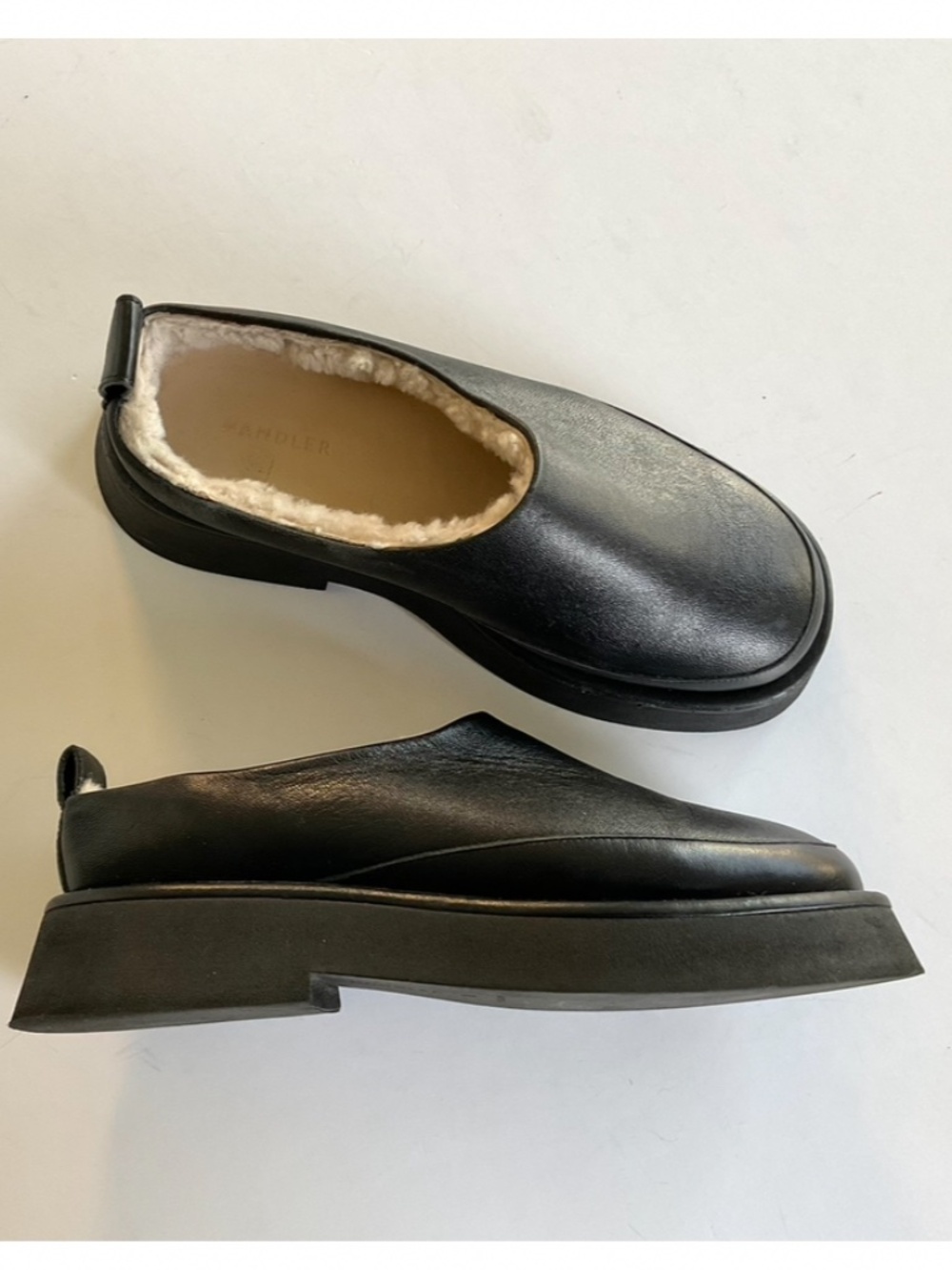 WANDLER Rosa Lambskin Slide Mule Shearling Lined Size EU 38